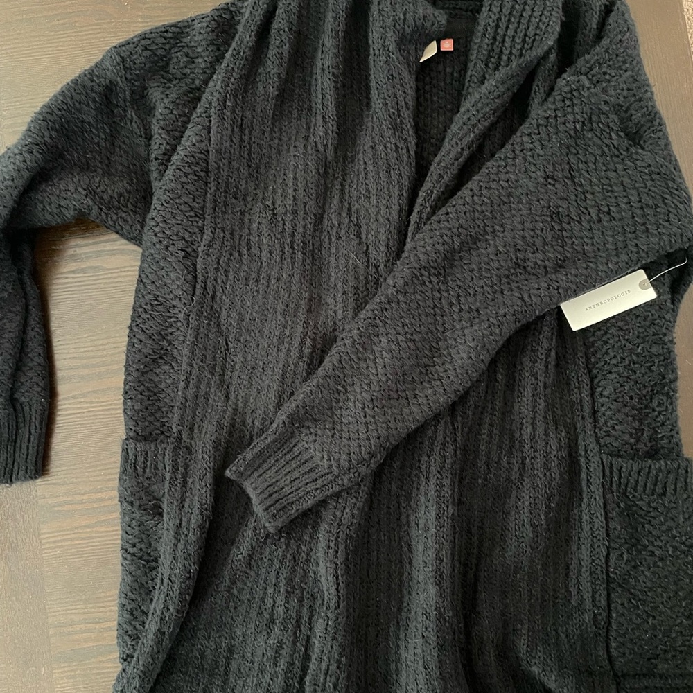 PILCRO Mixed Stitch Open Shawl Cardigan